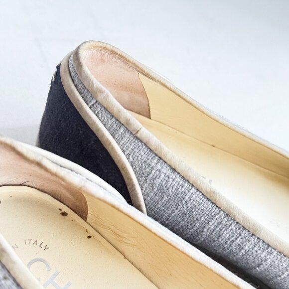 Chanel Two Tone Color block Canvas Classic Espadrilles 38 - Picture 6 of 13